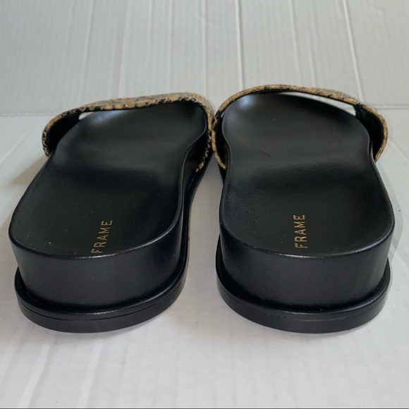 Frame Le Osborne Python-Embossed Leather Slides - Picture 11 of 14